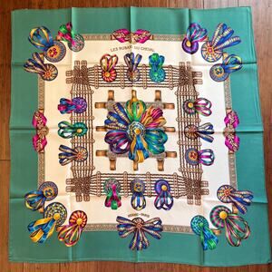 HERMES Les Rubans du Cheval Multicolor Silk Scarf